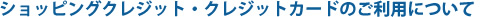 ショッピングクレジット・クレジットカードのご利用について