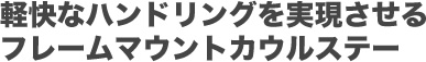 軽快なハンドリングを実現させるフレームマウントカウルステー